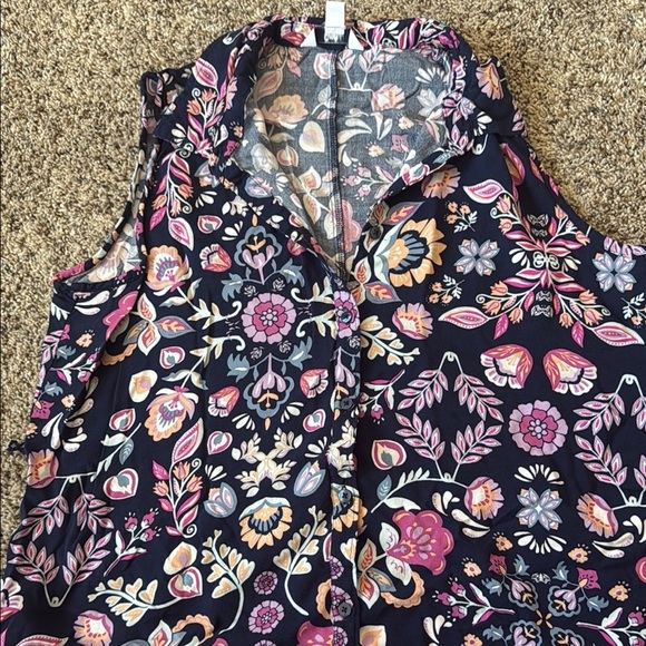 Croft & Barrow Pink and White Ruffled Maxi Skirt - Picture 2 of 4